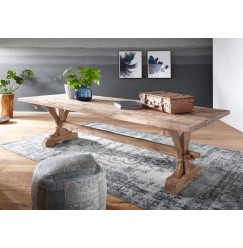OXANA Jedálenský stôl 200x100x78, neošetrený, teak,prírodná